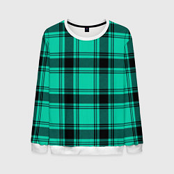 Свитшот мужской Checkered turquoise, цвет: 3D-белый
