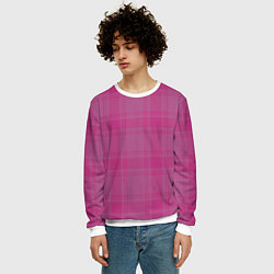 Свитшот мужской Checkered pink, цвет: 3D-белый — фото 2