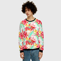 Свитшот мужской Palm red yellow, цвет: 3D-черный — фото 2