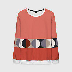 Свитшот мужской Луна Малевича розовый томат, цвет: 3D-белый