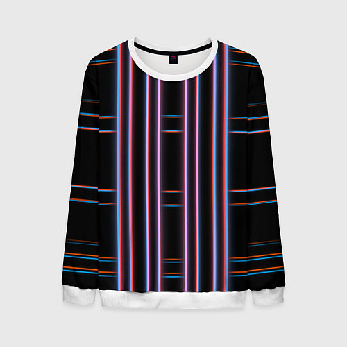 Мужской свитшот Neon red blue black / 3D-Белый – фото 1
