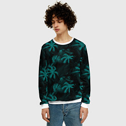 Свитшот мужской Palm light blue dark, цвет: 3D-белый — фото 2