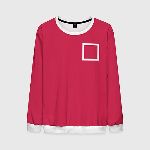 Мужской свитшот Страж Squid game квадрат / 3D-Белый – фото 1