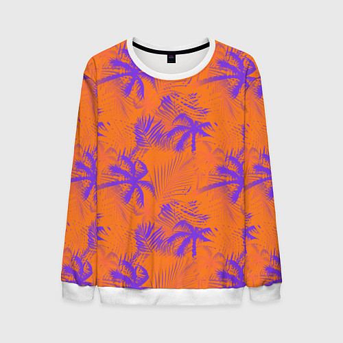 Мужской свитшот Palm orange / 3D-Белый – фото 1