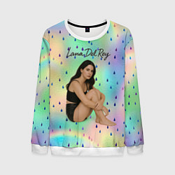 Мужской свитшот Lana Del Rey сидит обняв колени