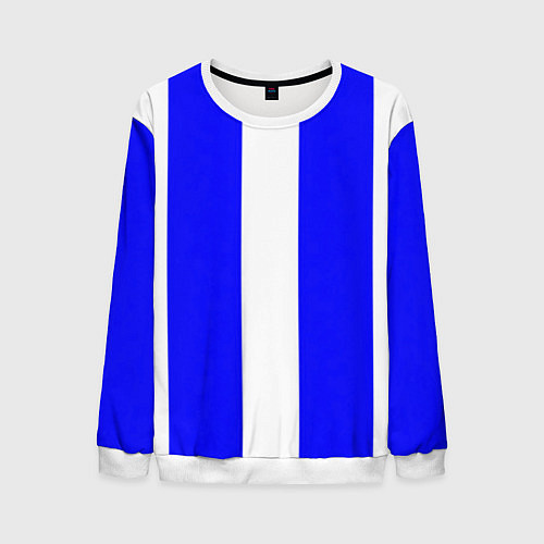 Мужской свитшот Color white blue line / 3D-Белый – фото 1