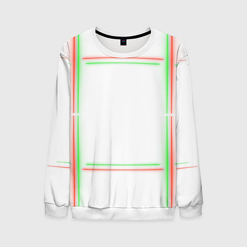 Мужской свитшот Neon light green red / 3D-Белый – фото 1