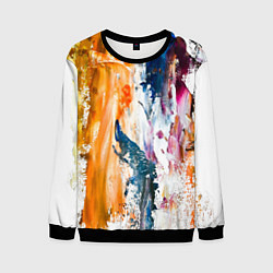 Свитшот мужской Разноцветные мазки кисти на палитре художника, цвет: 3D-черный