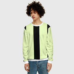 Свитшот мужской Color light green black line, цвет: 3D-белый — фото 2