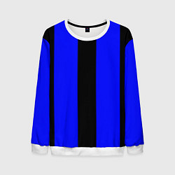 Свитшот мужской Color blue black stripes, цвет: 3D-белый