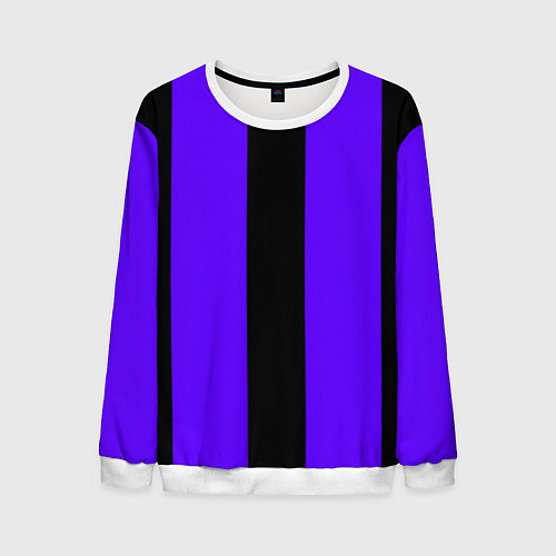 Мужской свитшот Color purple black stripes / 3D-Белый – фото 1