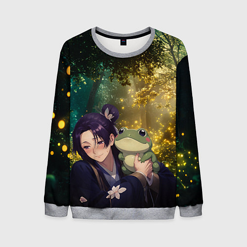 Мужской свитшот Жэньши и лягушка - Монолог Фармацевта / 3D-Меланж – фото 1