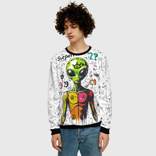 Мужской свитшот Вы не одиноки / 3D-Черный – фото 3