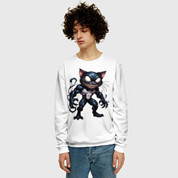 Свитшот мужской Гибрид Венома и Чеширского кота, цвет: 3D-белый — фото 2