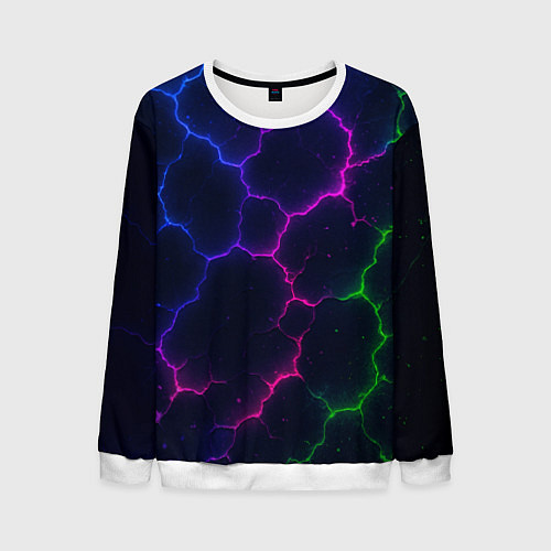 Мужской свитшот Неоновый разлом / 3D-Белый – фото 1