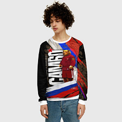 Свитшот мужской Медведь - Россия самбо, цвет: 3D-белый — фото 2