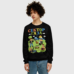 Свитшот мужской Сектор газа, мультяшный стиль, цвет: 3D-черный — фото 2
