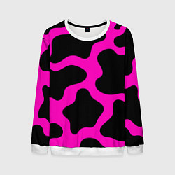 Свитшот мужской Розовая коровья расцветка, цвет: 3D-белый