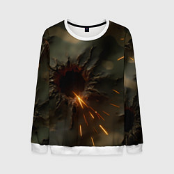 Свитшот мужской Следы от пуль на камуфляже, цвет: 3D-белый