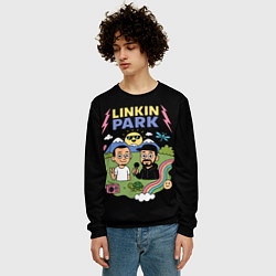 Свитшот мужской Линкин Парк мультяшный стиль, цвет: 3D-черный — фото 2