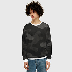 Свитшот мужской Черно-серый камуфляж, цвет: 3D-белый — фото 2