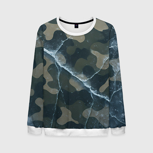 Мужской свитшот Ледяной камуфляж / 3D-Белый – фото 1
