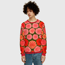 Свитшот мужской Цветочная поляна паттерн, цвет: 3D-красный — фото 2