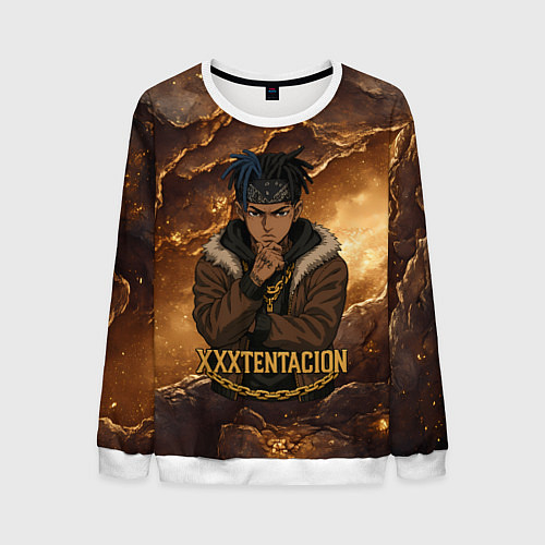 Мужской свитшот XXXTentacion anime style / 3D-Белый – фото 1