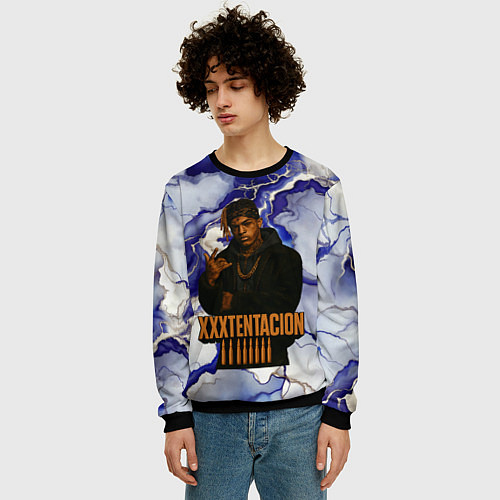 Мужской свитшот XXXTentacion gangster / 3D-Черный – фото 3