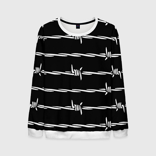 Мужской свитшот Проволока колючая / 3D-Белый – фото 1