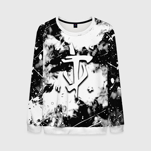 Мужской свитшот Doom краски всплеск белые / 3D-Белый – фото 1