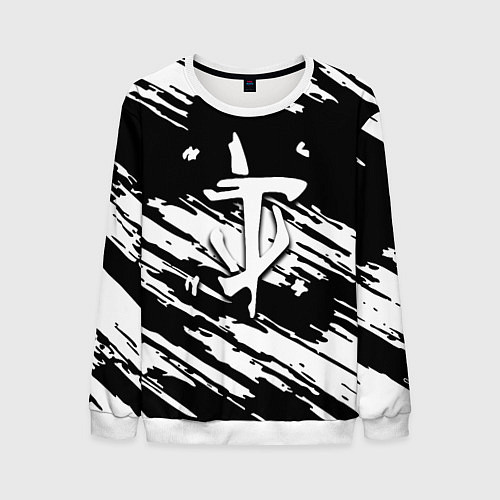 Мужской свитшот Doom краски полосы / 3D-Белый – фото 1