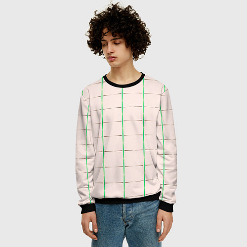 Мужской свитшот Color white stripes / 3D-Черный – фото 3