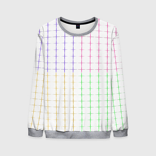 Мужской свитшот Color white multicolored stripes / 3D-Меланж – фото 1