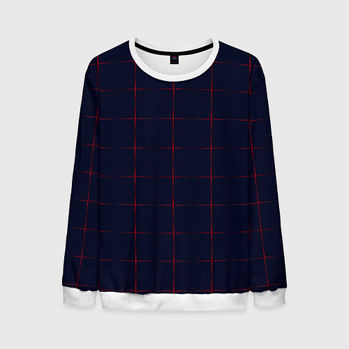 Мужской свитшот Color dark blue red crosses / 3D-Белый – фото 1