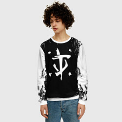 Свитшот мужской Doom краска белая текстура, цвет: 3D-белый — фото 2