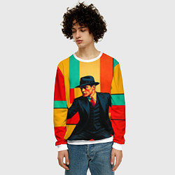 Свитшот мужской Мужчина с пистолетом поп-арт, цвет: 3D-белый — фото 2