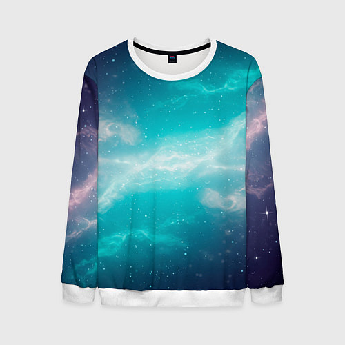 Мужской свитшот Галактическое сияние небес / 3D-Белый – фото 1