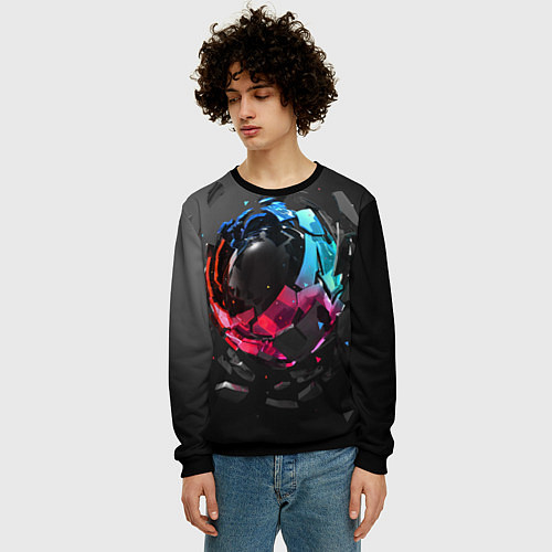 Мужской свитшот Abstract graphics / 3D-Черный – фото 3