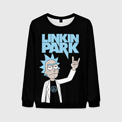 Свитшот мужской Linkin Park и Рик Санчес из Рик и Морти, цвет: 3D-черный