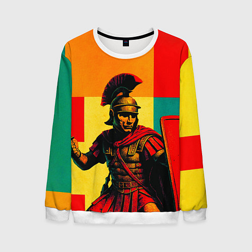 Мужской свитшот Римский легионер поп-арт / 3D-Белый – фото 1