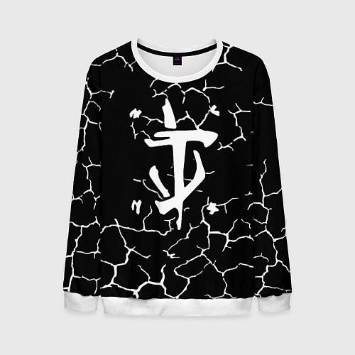 Мужской свитшот Doom трещины текстура / 3D-Белый – фото 1