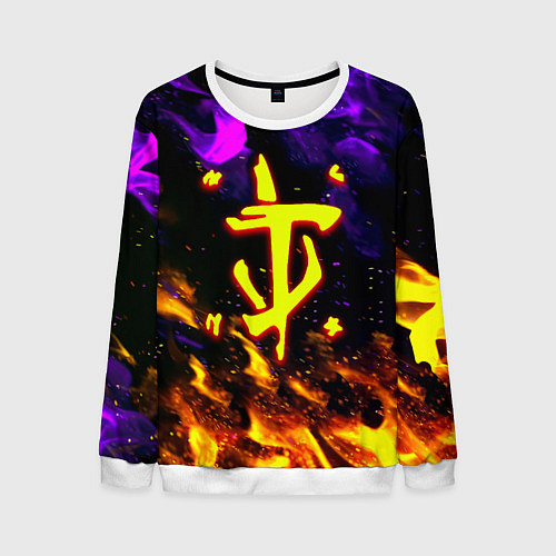 Мужской свитшот Doom огненный стиль / 3D-Белый – фото 1