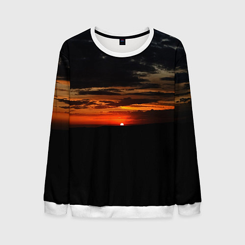 Мужской свитшот Закат на плато / 3D-Белый – фото 1