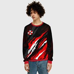 Свитшот мужской Umbrella - красное пламя, цвет: 3D-красный — фото 2