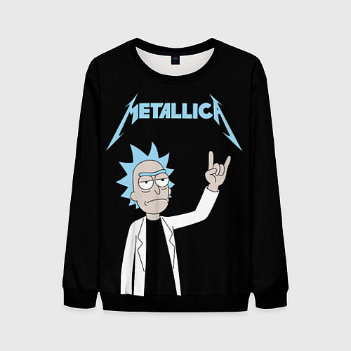 Мужской свитшот Metallica и Рик рокер из Рик и Морти / 3D-Черный – фото 1