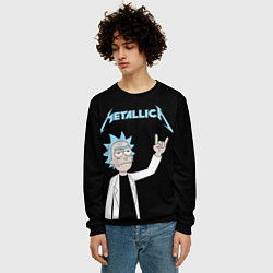 Свитшот мужской Metallica и Рик рокер из Рик и Морти, цвет: 3D-черный — фото 2