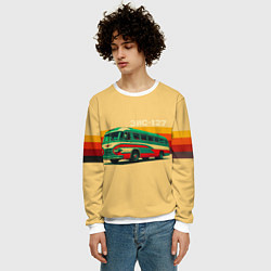 Свитшот мужской Ретро автобус ЗИС-127 поп-арт, цвет: 3D-белый — фото 2
