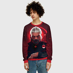 Свитшот мужской Ведьмак красные искры, цвет: 3D-красный — фото 2