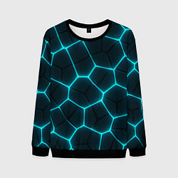 Мужской свитшот Неоновые голубые соты